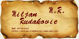 Miljan Rudaković vizit kartica